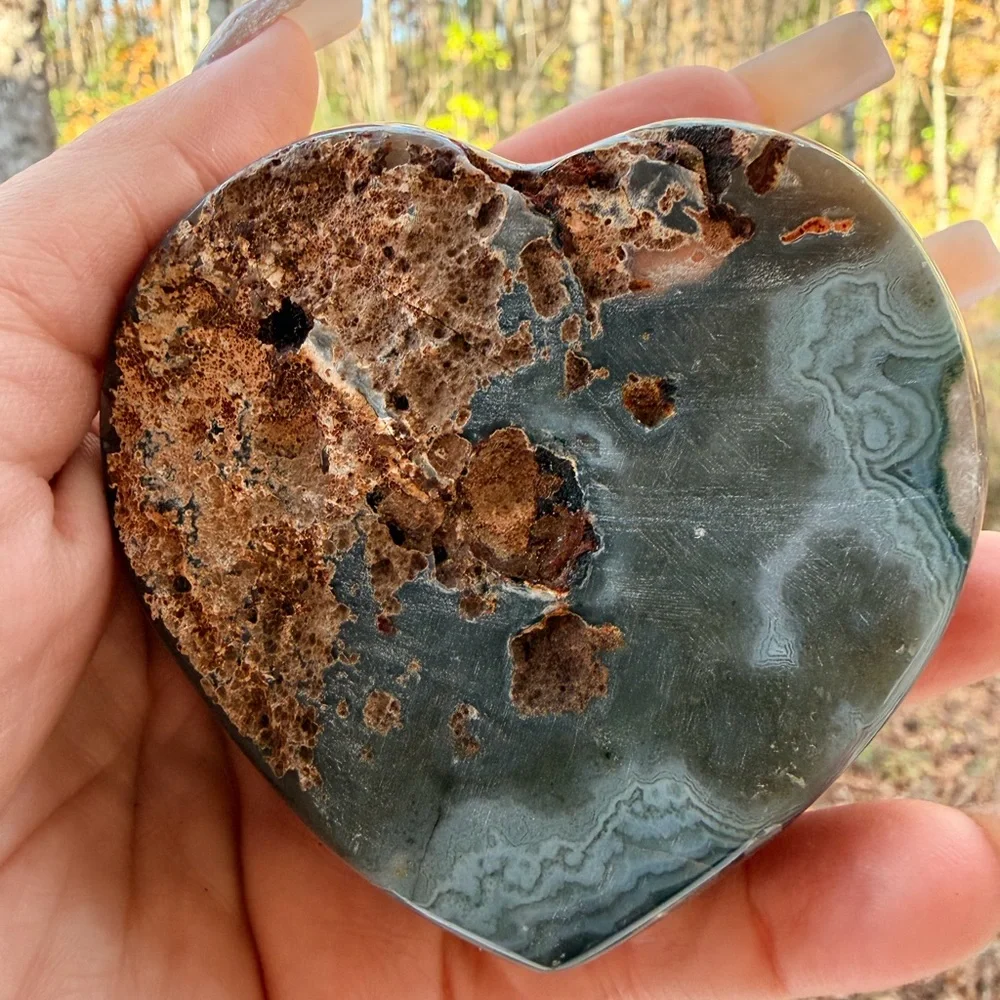 Twin Flame Fantasy Agate & Amethyst Druzy Heart | Uruguay | High Quality 0005 - Picture 11 of 13